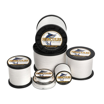 1500M 1640Yds White 6lb-100lb HERCULES PE Braid Fishing Line 4 Strands HERCULES